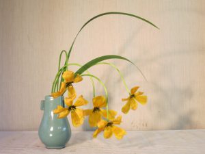 春の生け花春の庭仕事楽しいです