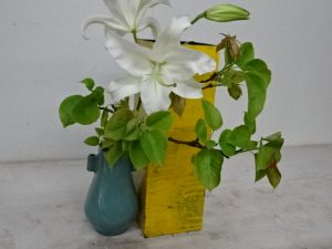 白い花の梨の枝